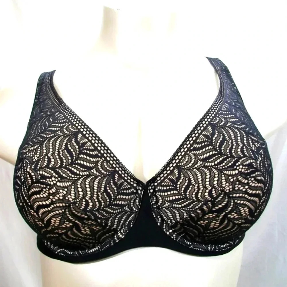 42D Paramour 215011 Carolina Unlined‎ Underwire Bra Black NWT